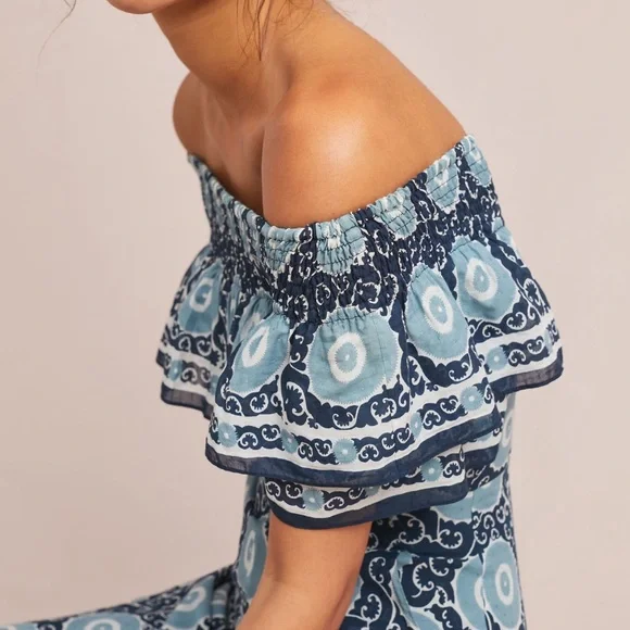 Anthropologie Kopal boho printed off shoulder jumpsuit - Picture 2 of 5